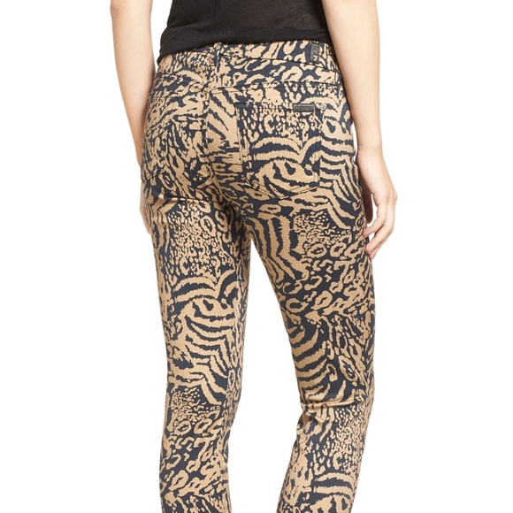 7 For All Mankind Denim - Leopard Print Ankle Skinny Jeans 7FAM